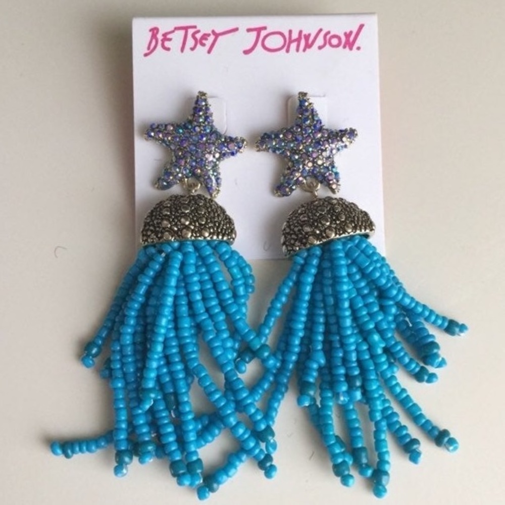 Betsey Johnson Starfish Tassel Earrings